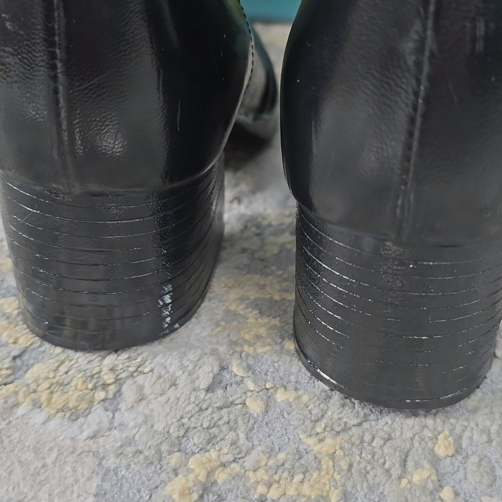 Retro Glossy Rubber Boots with Faux Sherpa Lining Women's Size 7 - Picture 11 of 13
